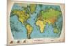 Retro World Map-The Vintage Collection-Mounted Giclee Print