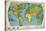 Retro World Map-The Vintage Collection-Stretched Canvas