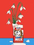 Snowdrops in Spilled Milk Carton Retro Illustration-Retrodrome-Photographic Print