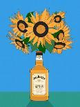 Sunflowers in Honey Whiskey Retro Illustration-Retrodrome-Photographic Print