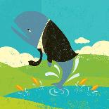 Big Fish in a Small Pond-Retrorocket-Laminated Art Print