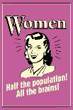 Women Half The Population All The Brains Funny Retro Poster-Retrospoofs-Poster