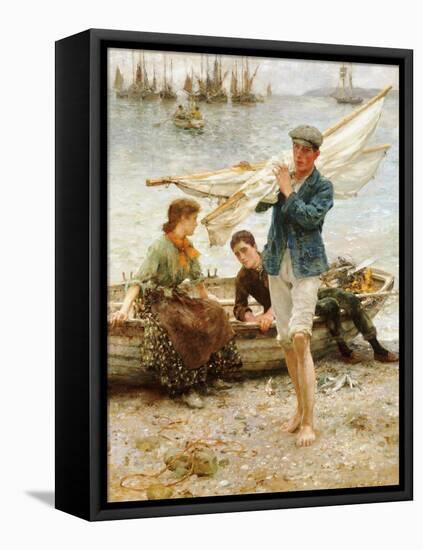 Return from Fishing, 1907-Henry Scott Tuke-Framed Stretched Canvas
