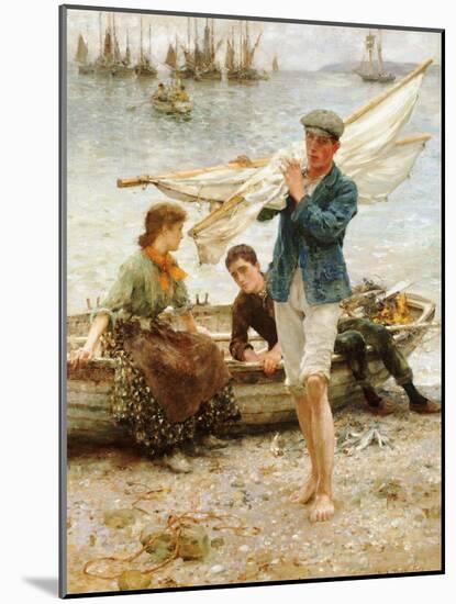 Return from Fishing, 1907-Henry Scott Tuke-Mounted Giclee Print