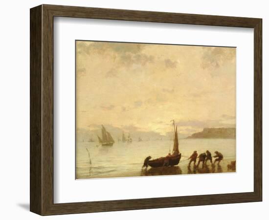 Return from Fishing with Setting Sun-Eugene Louis Boudin-Framed Giclee Print