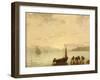 Return from Fishing with Setting Sun-Eugene Louis Boudin-Framed Giclee Print