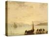 Return from Fishing with Setting Sun-Eugene Louis Boudin-Stretched Canvas
