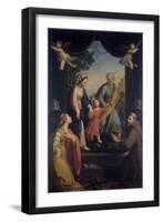 Return from Flight to Egypt with Sts. Catherine and Francis-Benedetto Marini-Framed Art Print