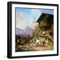 Return from the Bearhunting, 1839-Heinrich Bürkel-Framed Giclee Print