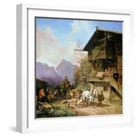 Return from the Bearhunting, 1839-Heinrich Bürkel-Framed Giclee Print