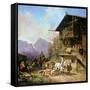 Return from the Bearhunting, 1839-Heinrich Bürkel-Framed Stretched Canvas