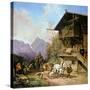 Return from the Bearhunting, 1839-Heinrich Bürkel-Stretched Canvas