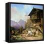 Return from the Bearhunting, 1839-Heinrich Bürkel-Framed Stretched Canvas