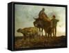 Return from the Fields-Jean-François Millet-Framed Stretched Canvas