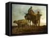 Return from the Fields-Jean-François Millet-Framed Stretched Canvas