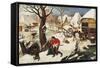 Return from the Inn-Pieter Brueghel the Younger-Framed Stretched Canvas