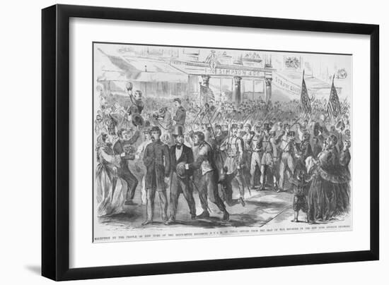 Return of New York's 69th Regiment Irishmen Marching in Manhattan-Frank Leslie-Framed Art Print