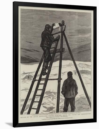 Return of the Arctic Expedition, Winter Quarters, March, 1876, Taking the Thermometers-Joseph Nash-Framed Giclee Print