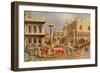 Return of the Bucintoro on Ascension Day (Detail)-Canaletto-Framed Giclee Print