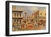 Return of the Bucintoro on Ascension Day (Detail)-Canaletto-Framed Giclee Print