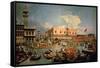 Return of the Bucintoro on Ascension Day-Canaletto-Framed Stretched Canvas