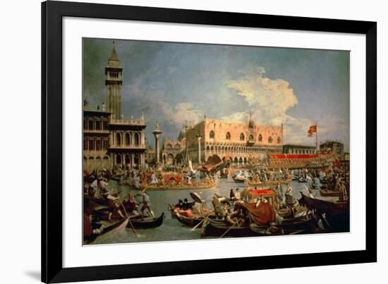 Return of the Bucintoro on Ascension Day-Canaletto-Framed Premium Giclee Print