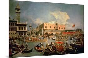 Return of the Bucintoro on Ascension Day-Canaletto-Mounted Premium Giclee Print