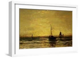 Return of the Fleet at Sunset-Hendrik William Mesdag-Framed Art Print