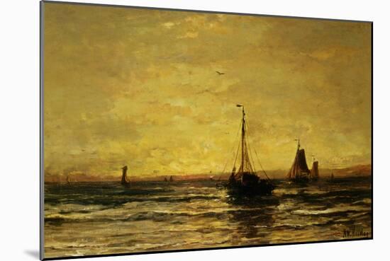 Return of the Fleet at Sunset-Hendrik William Mesdag-Mounted Art Print