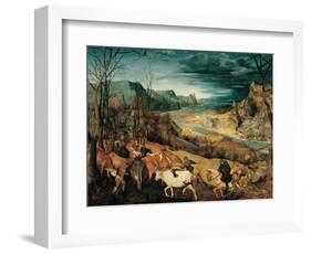 Return of the Herd (Autumn)-Pieter Bruegel the Elder-Framed Art Print