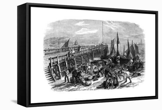 Return of the Herring Boats, Yarmouth, Isle of Wight, 1856-NR Woods-Framed Stretched Canvas