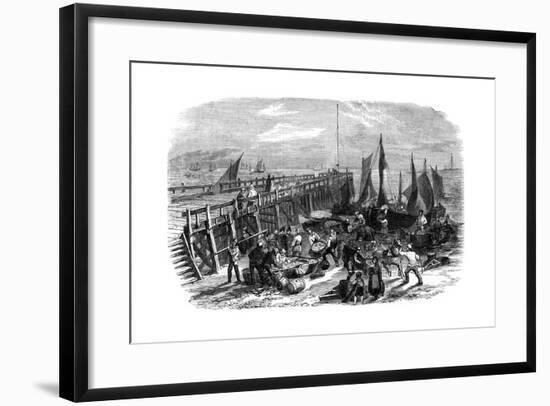 Return of the Herring Boats, Yarmouth, Isle of Wight, 1856-NR Woods-Framed Giclee Print
