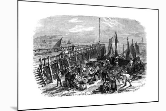 Return of the Herring Boats, Yarmouth, Isle of Wight, 1856-NR Woods-Mounted Giclee Print