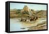 Return of the Horse Thieves-Charles Marion Russell-Framed Stretched Canvas