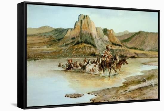 Return of the Horse Thieves-Charles Marion Russell-Framed Stretched Canvas