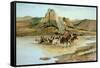 Return of the Horse Thieves-Charles Marion Russell-Framed Stretched Canvas