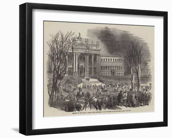 Return of the Pope to Rome, the Procession at the Church of San Giovanni-null-Framed Giclee Print