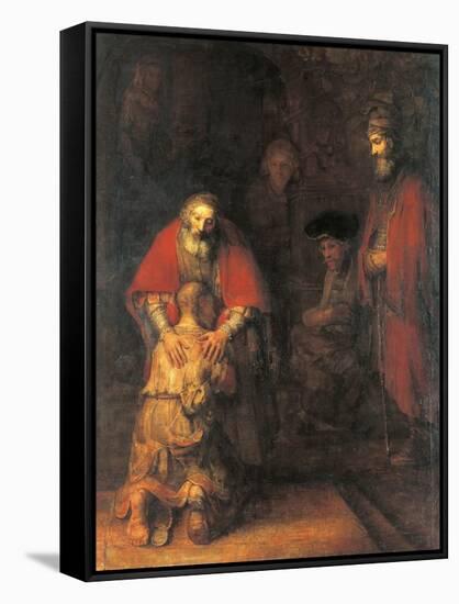 Return of the Prodigal Son-Rembrandt van Rijn-Framed Stretched Canvas