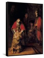 Return of the Prodigal Son-Rembrandt van Rijn-Framed Stretched Canvas