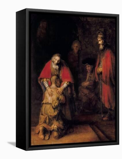 Return of the Prodigal Son-Rembrandt van Rijn-Framed Stretched Canvas