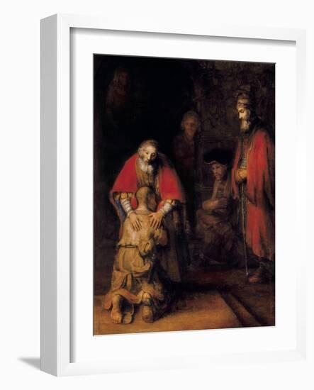 Return of the Prodigal Son-Rembrandt van Rijn-Framed Art Print