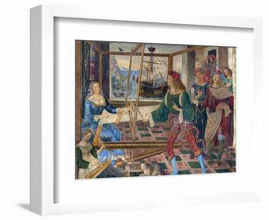 Return of Ulysses to Penelope, 1508-09 (Fresco)-Bernardino di Betto Pinturicchio-Framed Giclee Print