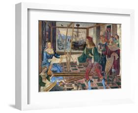 Return of Ulysses to Penelope, 1508-09 (Fresco)-Bernardino di Betto Pinturicchio-Framed Giclee Print