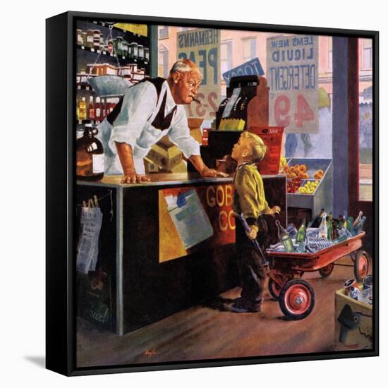 "Returning Bottles for Refund", March 28, 1959-George Hughes-Framed Stretched Canvas