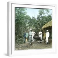 Returning from a Boar Hunt, Island of Java (Indonesia), around 1900-Leon, Levy et Fils-Framed Photographic Print