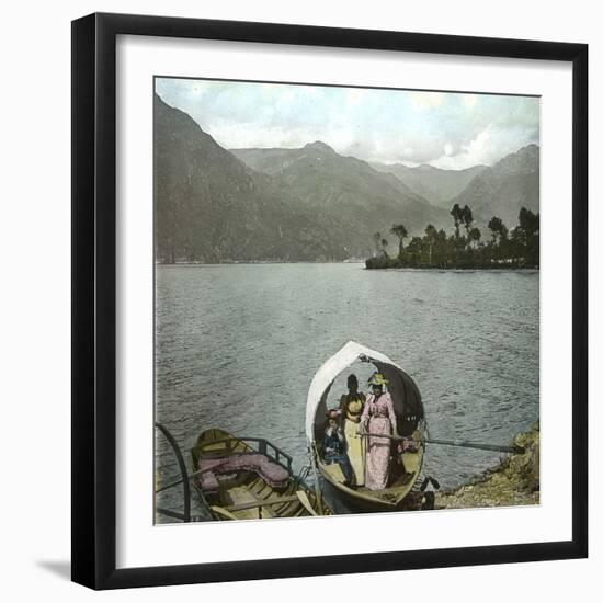 Returning from a Boat Ride on the Italian Shores of Lake Lugano, Circa 1890-Leon, Levy et Fils-Framed Photographic Print