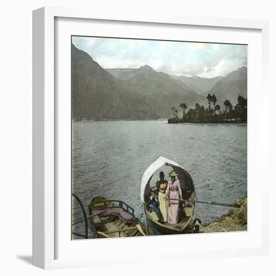 Returning from a Boat Ride on the Italian Shores of Lake Lugano, Circa 1890-Leon, Levy et Fils-Framed Photographic Print