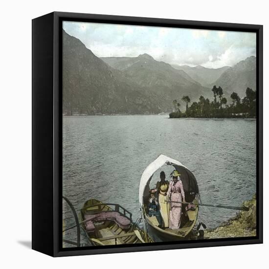 Returning from a Boat Ride on the Italian Shores of Lake Lugano, Circa 1890-Leon, Levy et Fils-Framed Stretched Canvas