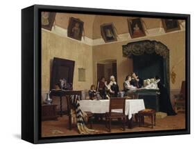 Returning from Baptism-Lorenzo Delleani-Framed Stretched Canvas
