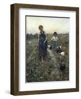 Returning from Fields-Francesco Paolo Michetti-Framed Giclee Print